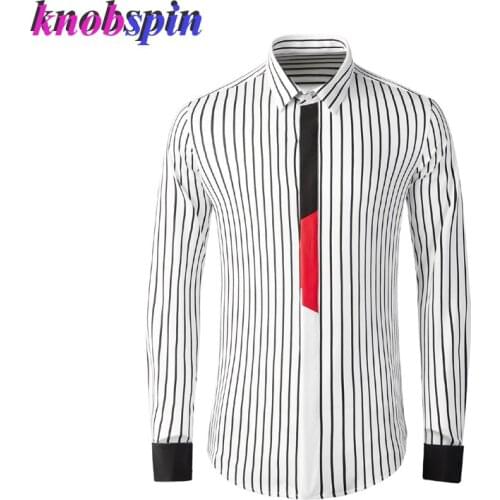 Classic Striped Long Sleeve Mens Shirt High Quality Cotton Slim Chemise homme Brand Business Male Dress Shirts Plus Size M-4XL