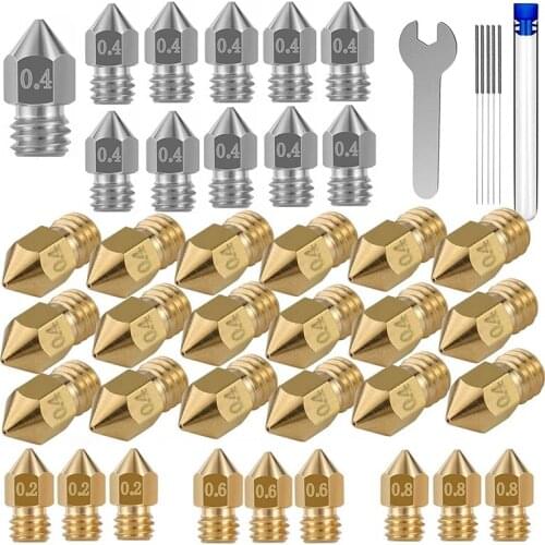 3D Printer Nozzles Kit,MK8 3D Printer Extruder Nozzles For Creality Ender 3 Ender 3 Pro Ender 5 Ender 5 Pro CR-10