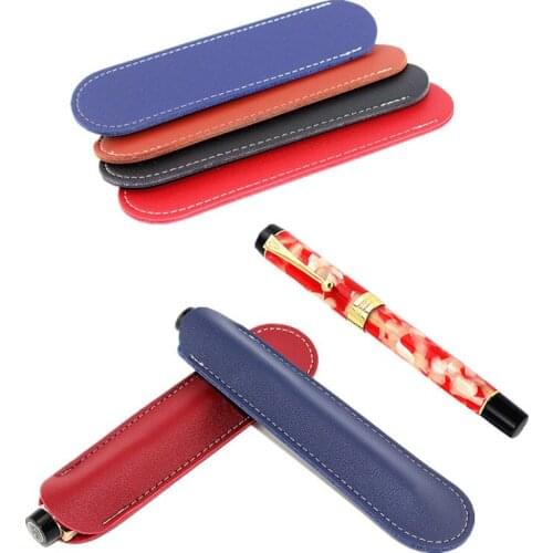 Handmade Leather Pencil Bag, Fountain Pen Case Holder, Vintage Retro Style Accessories For Travel Journal Pen Bag