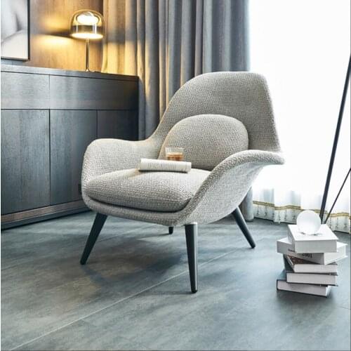 Leisure chair cotton and linen fabric single person sofa chair fashion reading sofa