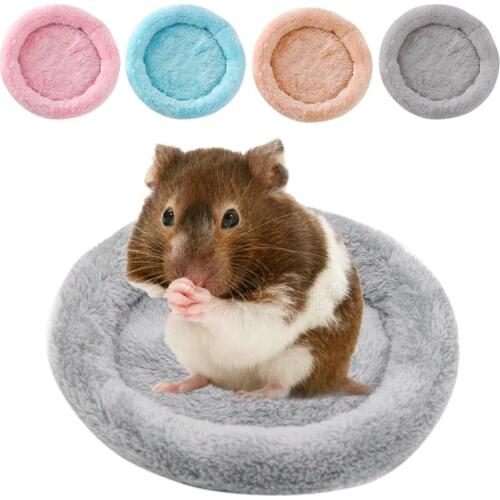 Hamster Bed Pad Round Velvet Sleep Mat House Pad Squirrel Hedgehog Rabbit Chinchilla Bed Mat House Nest Hamster Accessories