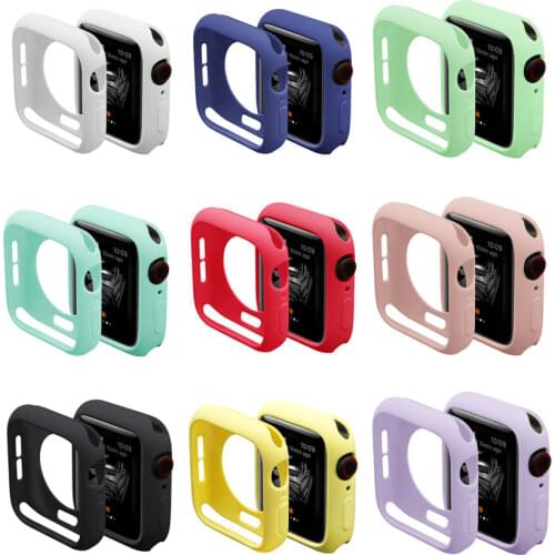 Soft Silicone Watch Cover Case for Apple Watch SE 6/5/4/3/2/1 38MM 40MM Protective Case for iWatch Series 42MM 44MM
