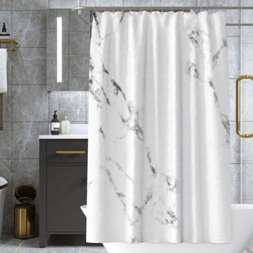 Nordic simple marble shower curtain, waterproof polyester cloth curtain, bathroom partition curtain, waterproof curtain