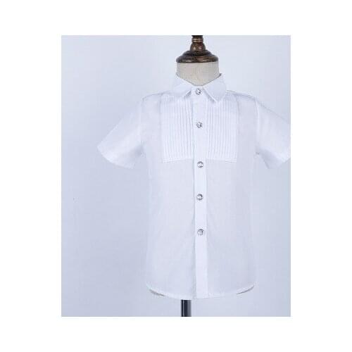 Boys Girls Summer Short sleeve Shirt School Kids Party Dress Shirts Kids boys birthday Formal Performance Blouse Shirts