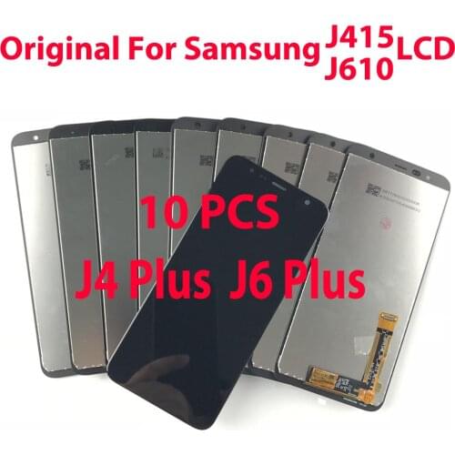 10pcs Original For Samsung Galaxy J4+2018J4 PlusJ415J415F J415G J415M J415FN Touch Screen Digitizer Assembly For Samsung J6+ LCD