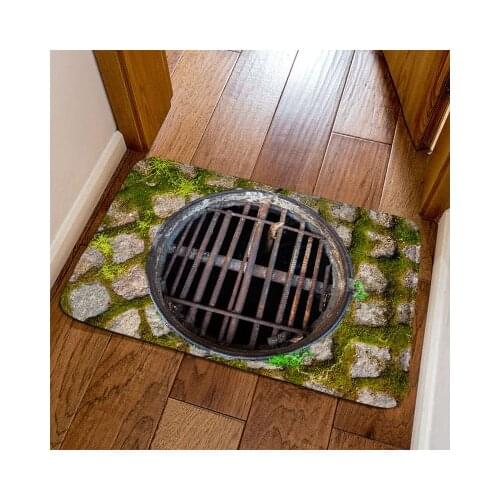 Personality 8mm ultra-thin 3D carpet cobblestone kitchen mats long strip non slip water absorbing household suede door bedroom