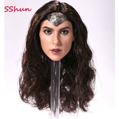 HOT TOYS 1/6 Scale Female Gal Gadot Female Head Sculpture Hair Transplant Model Toys For 12'' Action Figure Body DIY