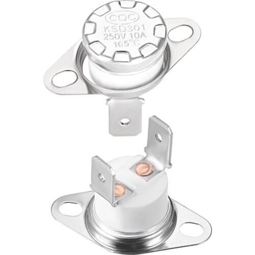 Uxcell Temperature Control Switch , Thermostat , KSD301 165°C , 10A , Normally Closed N.C 2pcs