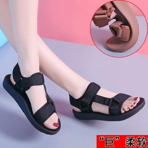 Sandals Womens Soft-soled Breathable Womens Sandals and Slippers Summer Beach Shoes Womens Flat Shoes Women