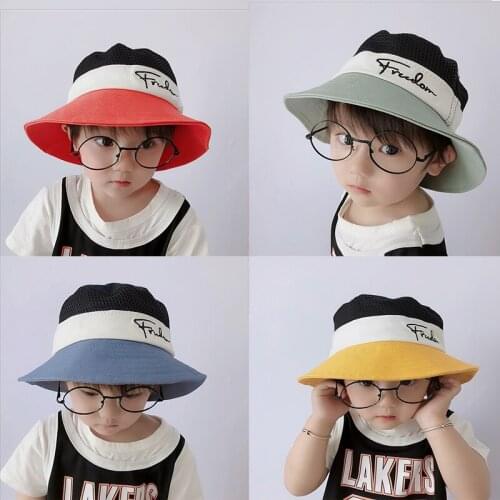 Child sun hat new boy sunscreen big hat fisherman hat girl mesh breathable child sunscreen visor
