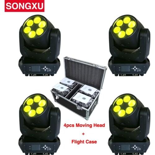 SONGXU 4pcs/lot Flight Case 6x25W Super Beam LED Moving Head Light 6 Eyes Stage Effect LED Light Professional Lighting/SX-MH0625