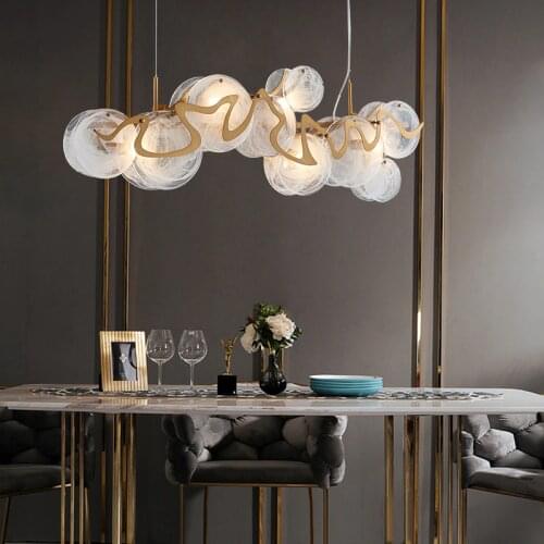 Modern light luxury dining room chandelier designer simple glass dining room lamp modern bedroom study chandelier