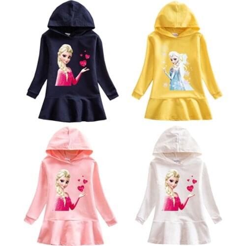 Snow Queen 2 Hoodies Girls Cartoon Printing Tracksuit Girls Birthday Gift Costume Party Dress Sweatshirts 2020 Children Clothing