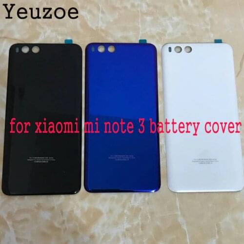 Fashion Glass back shell For Xiaomi Mi Note 3 Battery Cover Door Housing Replacement Repair Spare Parts 3M Glue for Mi Note3