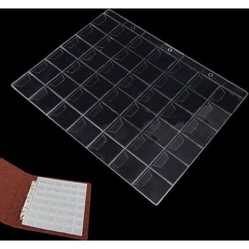 1 Sheet 42 Pockets Album for Coins Collection Book PVC Coin Holders Collection Book Coins Protection Album