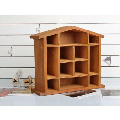 1PC New Hot Sale Living Room Creative Home Finishing Wood Wall Hanging Storage Box Rack JL 041