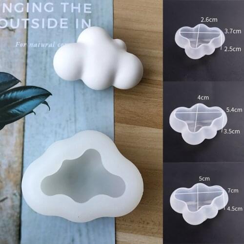 1PC 3D Cloud Shape Candle Molds Silicone Mold Mousse Fondant Ice Cube Pudding Candy Soap Baking Cake Decoration Tool
