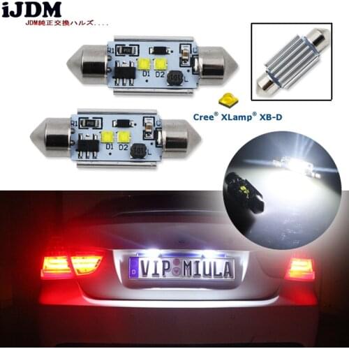 1pcs High Power Xenon White 10W 2 CRE'E XB-D No Polarity Canbus c5w 36mm Festoon LED Light Bulbs,Auto Interior Dome Lamp 12V