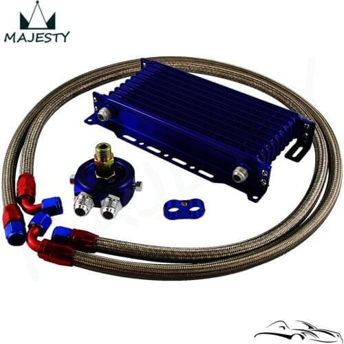 10 ROW AN10 UNIVERSAL ENGINE TRANSMISSION OIL COOLER +FILTER KIT