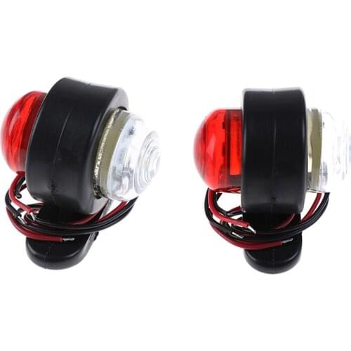 2Pcs Car Truck Trailer LED Side Marker Light White Red Turn Signal Clearance Light Indicator Lamp For Lorry Van Caravans 10-30V