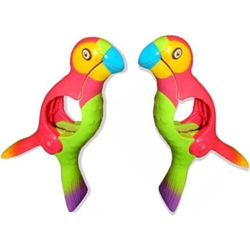 2PCS Beach Towel Clips Parrot Bird Shaped Plastic Clothes Clip Portable Chip Clips Secure Clips Assorted Style