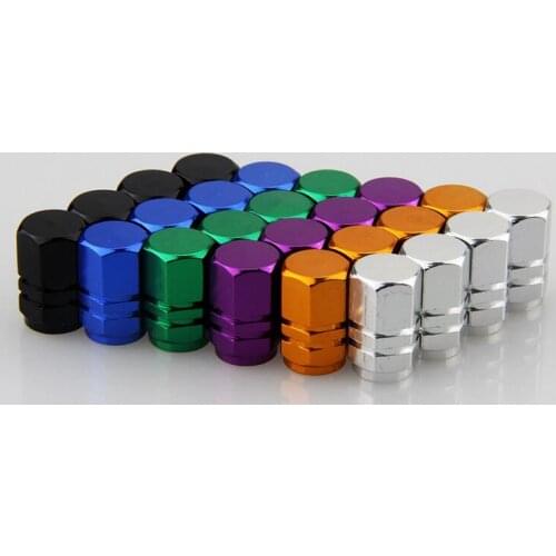 200 Pieces Hexagon Car Wheel Tire Valve Cap Covers Sticker Universal Aluminum Alloy Car Tire Valve Cap Car-styling Decorations