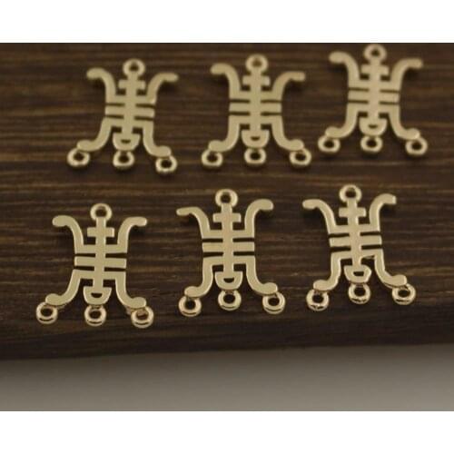 30pcs Filigree Flower Loops Earrings Connector Charms Oriental Pendant Quality Brass Metal Gold Color DIY Jewelry Accessories