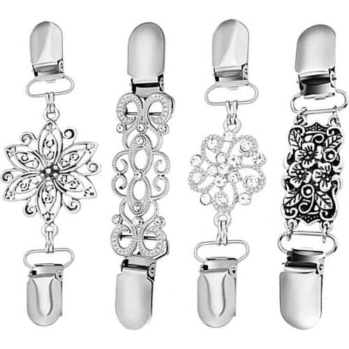 4pcs Classic Elegant Chic Fashion Silver Color Sweater Clips for Dress Clothes Sweater