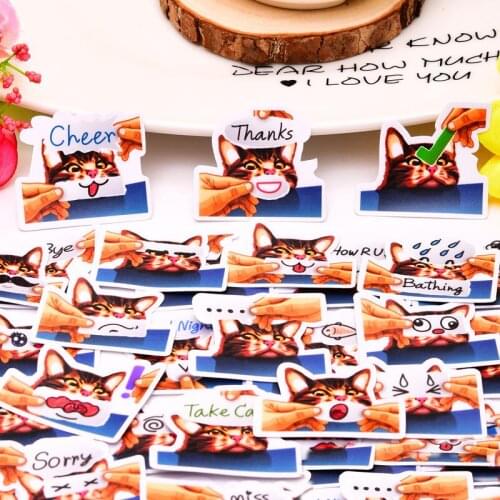 40pcs Creative kawaii Cute Cartoon Cats expression scrapbooking stickers /decorative sticker /DIY craft photo albums/Children