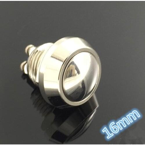 5 set 16mm Start Horn Button Momentary Stainless Steel Metal Push Button Switch Hot Worldwide