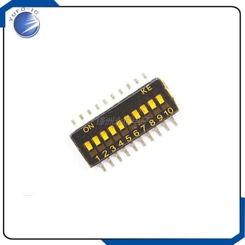 5PCS 2P 4P 6P 8P 10P bits 1.27mm SMD DIP switch/ digital toggle switch DSHP08TSGER 02/04/06/08/10 black SURFACE MOUNT