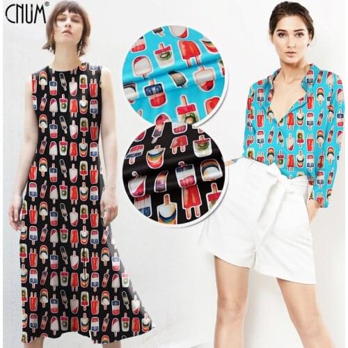 CNUM SP644 Pure Silk/Ice Cream/Silk Fabric 93% Silk 7% Spandex Elastic/Width 1.29yd Thickness 19mm,Sold By Meters