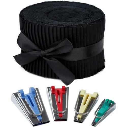 Dailylike 40 Pcs Fabric Jelly Rolls, Jelly Roll Fabric Strips For Quilting, Patchwork Craft Cotton Fabric+Bias Binding Maker