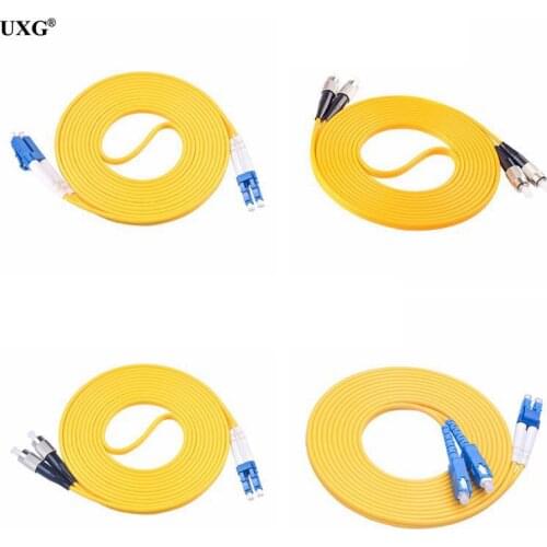 Double SC LC ST FC UPC to LC UPC Simplex 2.0mm 3.0mm PVC Single Mode Fiber Patch Cable Fiber Optic Patch Cord Cable 1m 2m 3m 50m