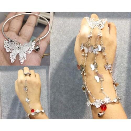 1pcs Tian Guan Ci Fu Hua Cheng Butterfly Ring Bracelet Xie Lian Cosplay Accessories Jewellery Decor Women Girl Jewelry Gift