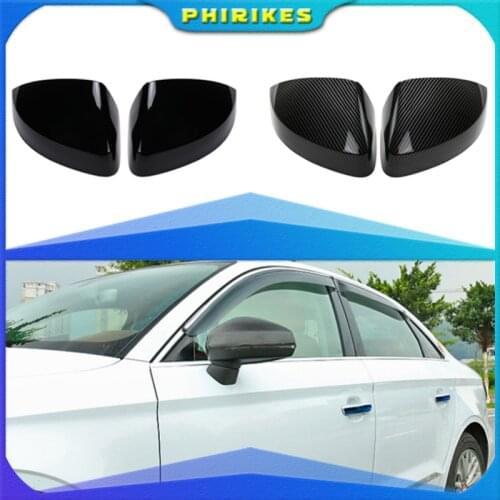 Pair for Audi A3 S3 8V RS3 Side Wing Mirror Covers Caps (Carbon Look) 2017 Replace 2015 2016 2018 2013 2014 2019