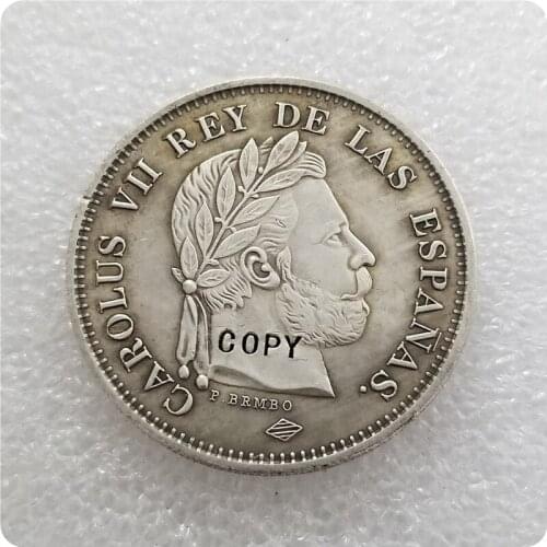 1874 CAROLUS VII REY DE LAS ESPANAS Copy Coin