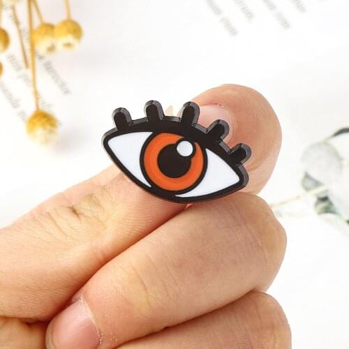 Brown Eye Brooch Eyeball organ Lapel Pin Badge Brooches Women men Accessories Gift enamel pins Nurse Teacher Gifts
