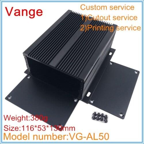 2pcs/lot extrusion integrated profiles enclosure 6063-T5 Aluminum project box case diy 116*53*130mm wall-mounted for PCB product