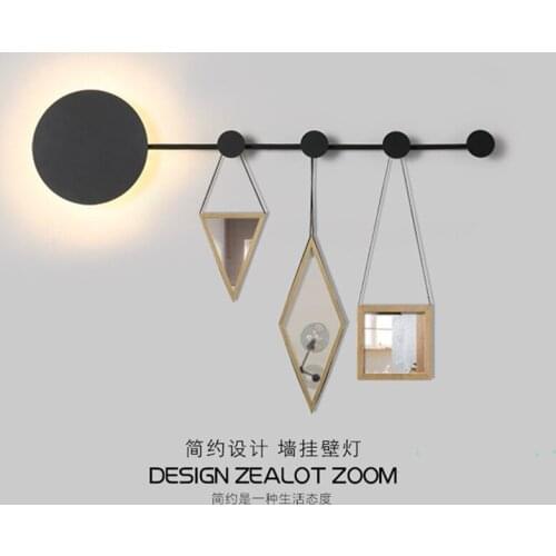 Nordic Round Iron Pendant Wall Lamps Living Room Aisle Wall Lights Wire Plug Switch Hotel Cloakroom Home Bedroom De Lighting