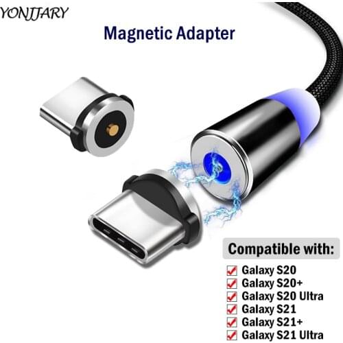 Round Magnetic Charging Cable Adapter for Samsung Galaxy S20 S21 Ultra Plus +5G USB Type-C Magnetic Connector S20 S21 USBC Plug