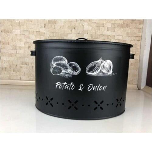 Metal 2 Compartments Potato And Soğanlık Black New