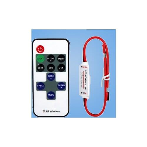 Mini DC12V Led Controller Dimmer Wireless RF Remote to Control Single Color Strip Lighting 3528 5050 led strip