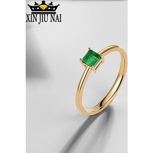 Fashion Desgin Ring Big Square Green Stone Rings For Women Jewelry Wedding Engagement Gift Luxury Inlaid Stone grace Rings