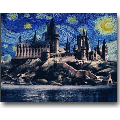 Van Gogh Star Castle Painting by numbers kit for adult Motorcycle Racer Paint by Number on Canvas Wall Art For Home Decor