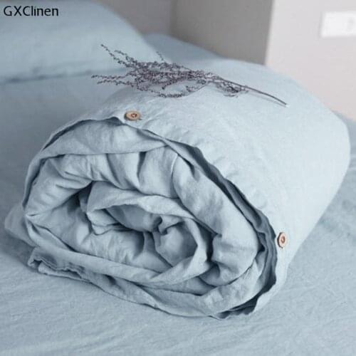 Bedding Sets 3PCS 100% Pure Linen Soft Quilt Comforter Pattern Duvet Cover Pillow Shams Bedding Cover Double Single Bed Set
