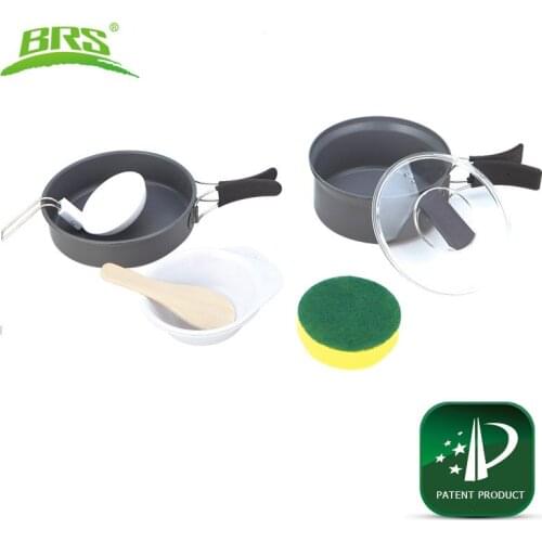 For 2 Person aluminum alloy outdoor camping cookware tableware sets Multi-function Camping Pot Sets Free Shipping BRS-121