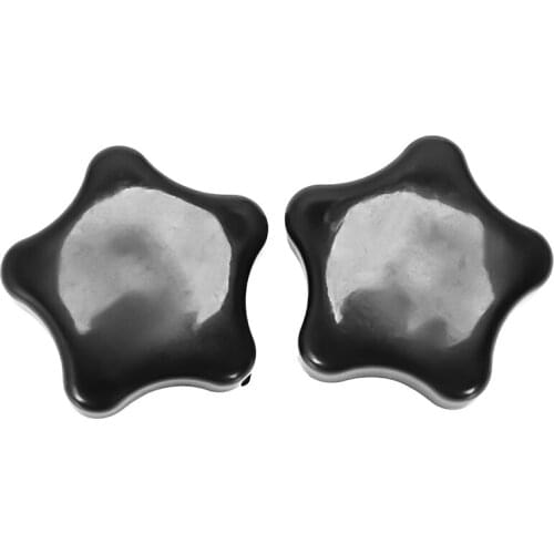 New Black Gold Plastic M8 8mm Thread Stars Shape Head Wrench Button Nuts 2pcs