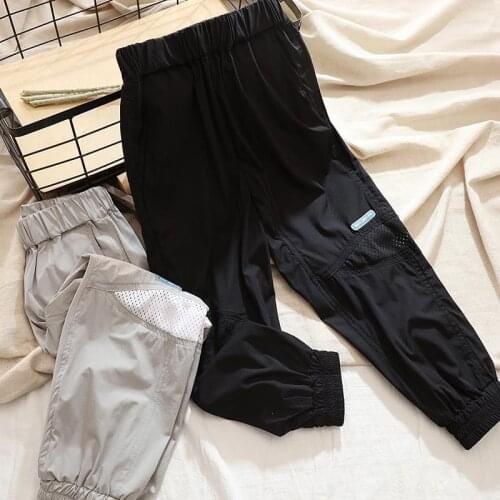 Boys Trousers Boy Black and Grey Sports Summer Quick-drying Kids Leisure Anti-mosquito Pants Kids Clothes