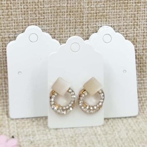 Wholesale DIY Hot Sale Earring Card 3X5CM New Style White Blank Earring Card Cute Smart Looking 1lot =100